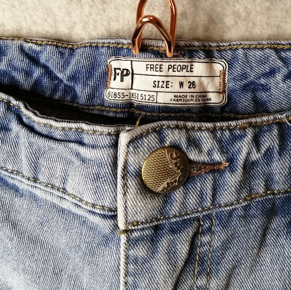 Free People Distressed Jean Shorts - Picture 2 of 6